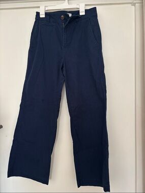 LOFT Navy Wide-Leg Trousers